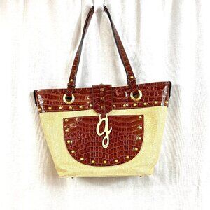 Guess brown and cream shoulder summer tote / bag